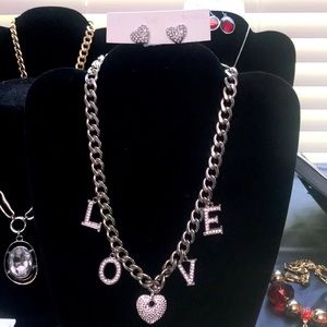 2 pc LOVE necklace & earring set